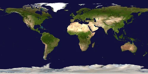 World oceans and continents viewed from space